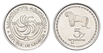 Грузия 5 тетри 1993 KM 78 нержавеющая сталь UNC 4668-537