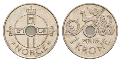 Норвегия 1 крона 2006 KM 462 медно-никель 4633-742