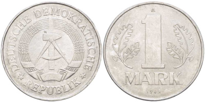 ГДР 1 МАРКА 1982 А KM 35.2 алюминий 4401-242