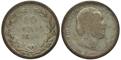 НИДЕРЛАНДЫ 10 ЦЕНТОВ 1894 ВИЛЬГЕЛЬМ III серебро 443-713