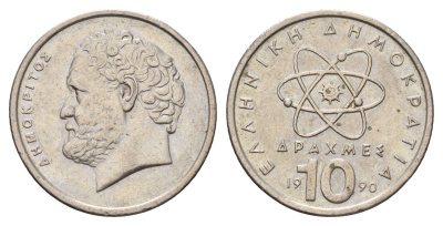 Греция 10 драхм 1990 Демокрит KM 132 медно-никель 4707-525