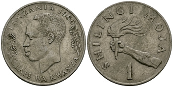 Танзания 1 шиллинг 1966 KM 4 медно-никель 4120-915