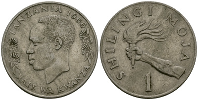 Танзания 1 шиллинг 1966 KM 4 медно-никель 4120-915