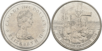 Канада 1 доллар 1984 Жак Картье KM 141 никель UNC 97-144