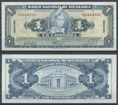 Никарагуа 1 кордоба 1960  Pick 99 c  бумага   451-1104-2