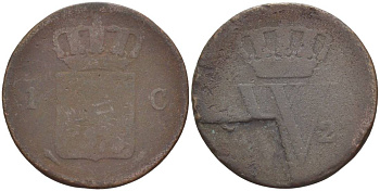 НИДЕРЛАНДЫ 1 ЦЕНТ 1827 ВИЛЛИАМ I (1815-1840) KM 47 медь 219-614