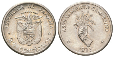 Панама 2 1/2 сентесимо 1973 ФАО - Сельские поселения KM 32 медь плакированная медно-никелем UNC 4611-558