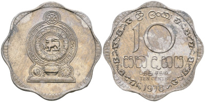 Шри-Ланка 10 центов 1978 KM 140a алюминий 4135-1152