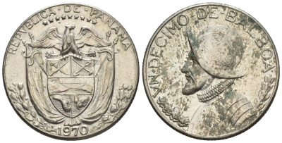 Панама 1/10 бальбоа 1970  KM 10 медь плакированная медно-никелем  aUNC  4609-924