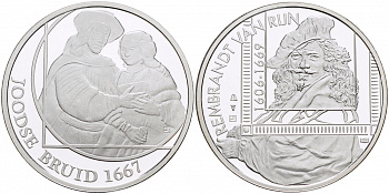 НИДЕРЛАНДЫ МЕДАЛЬ РЕМБРАНДТ (1606-1669), ЕВРЕЙСКАЯ НЕВЕСТА 1667 ГОД, ДИАМЕТР 30 мм., ВЕС 9,42 гр. медно-никель 1087-2-21