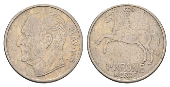 Норвегия 1 крона 1970 Улаф V (1957-1991) KM 409 медно-никель 4673-1233