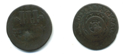 Оснабрюк 3 пфеннига 17XX медь 54-962