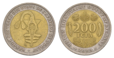 Западная Африка (BCEAO) 200 франков 2004 KM 14 биметалл 4656-934