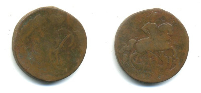 РОССИЯ 1 КОПЕЙКА 1758 медь 61-211