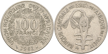 Западная Африка (BCEAO) 100 франков 2002 KM 4 никель 4364-2752