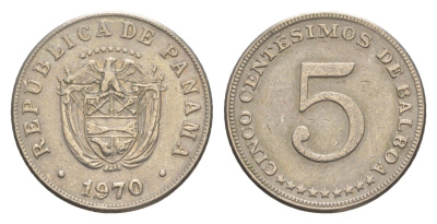 Панама 5 сентесимо 1970 KM 23.2 медно-никель 4644-637