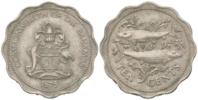 Багамские острова (Багамы) 10 центов 1975 KM 61 медно-никель 4619-1242