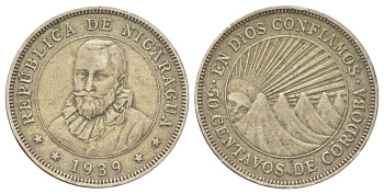 Никарагуа 50 сентаво 1939 KM 19.1 медно-никель 4624-243