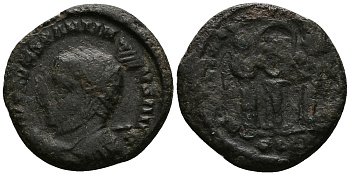 Римская Империя нуммий 322 - 323 Константин I Великий VICTORIAE LAETAE PRINC PERP Лондиний Very fine RIC 158 бронза 1073-6-62