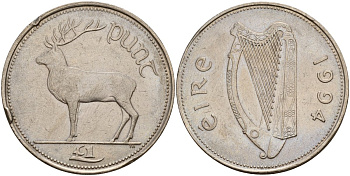 Ирландия 1 фунт 1994 Олень KM 27 медно-никель 4140-421