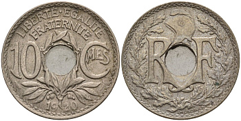 Франция 10 сантимов 1920 KM 866a, Le Franc 138.3 медно-никель 4143-855