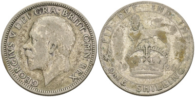 Великобритания 1 шиллинг 1926 Георг V (1910-1936) KM 829, Spink 4033 серебро 4595-857