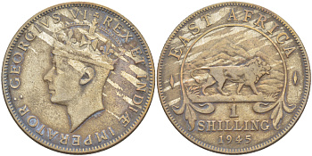 Британская Восточная Африка 1 шиллинг 1945 Георг VI (1936-1952) KM 28.4 серебро 216-1023