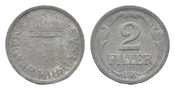 Венгрия 2 филлера 1944 BP KM 519 цинк 4665-615