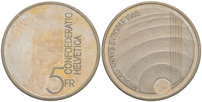 Швейцария 5 франков 1985 год музыки KM 64 медно-никель  UNC  4593-934