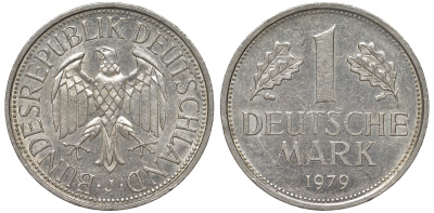 ФРГ 1 марка 1979 J KM 110 медно-никель 51-957