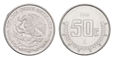 Мексика 50 сентаво 2016 Mo KM 936 нержавеющая сталь UNC 4636-519