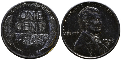 США 1 цент 1943 S (Сан-Франциско), Авраам Линкольн KM 132 a сталь плакированная цинком 4392-516