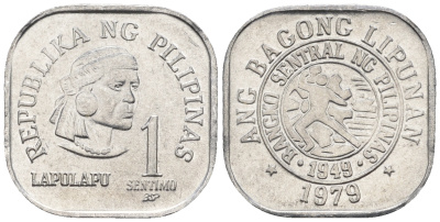 Филиппины 1 сентимо 1979 вождь острова Мактан Лапу-Лапу KM 205 алюминий  UNC  220-1063