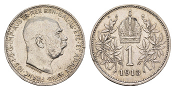 Австрия 1 крона 1913 Франц Иосиф I (1848-1916) KM 2820 серебро 4657-645