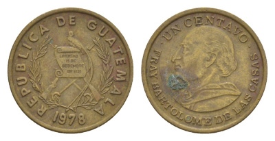 Гватемала 1 сентаво 1978 KM 275 латунь 4649-916