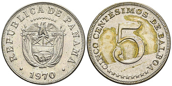 Панама 5 сентесимо 1970  KM 23.2 медно-никель    85-555