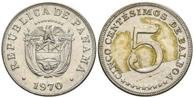 Панама 5 сентесимо 1970  KM 23.2 медно-никель    85-555