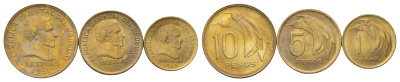 Уругвай годовой набор из 3 монет (1, 5 и 10 песо) 1968 год-тип KM 49, 50 и 51 UNC 4666-1045-1047