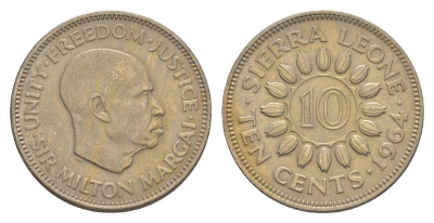 Сьерра-Леоне 10 центов 1964 KM 19 медно-никель 4641-1156