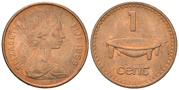 Фиджи 1 цент 1969 KM 27 бронза UNC 4621-115