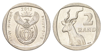 ЮАР 2 ранда 2013 KM 505 медь плакированная никелем UNC 4628-333