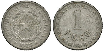 ПАРАГВАЙ 1 ПЕСО 1925 ГОД ТИП KM 13 медно-никель 72-732