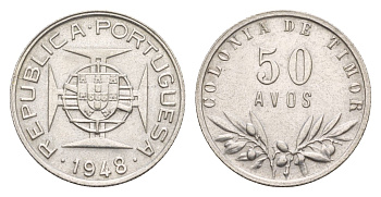 Португальский Тимор 50 аво 1948 KM 7 серебро 413-1544