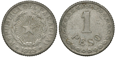 ПАРАГВАЙ 1 ПЕСО 1925 ГОД ТИП KM 13 медно-никель 72-732