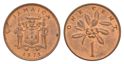 Ямайка 1 цент 1971 KM 45 бронза aUNC 4649-1041