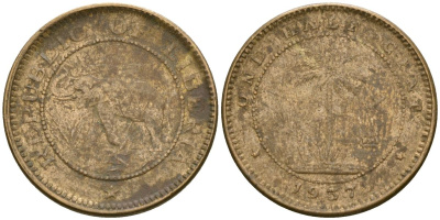 Либерия 1/2 цента 1937 KM 10 латунь 4174-344