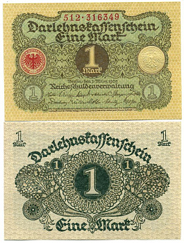 Германия 1 марка 1920 1 марта 1920 Pick 58, Розенберг 64 бумага UNC (пресс) 450-43-1