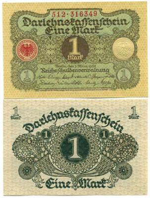 Германия 1 марка 1920 1 марта 1920 Pick 58, Розенберг 64 бумага UNC (пресс) 450-43-1