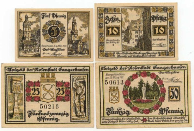 РОЗЕНШТАДТ 5 10 25 50 ПФЕННИГОВ 1921 ГОРОД бумага	UNC (пресс) 70-1811