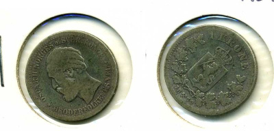 НОРВЕГИЯ (ШВЕЦИЯ - НОРВЕГИЯ) 1 КРОНА 1879 442-222